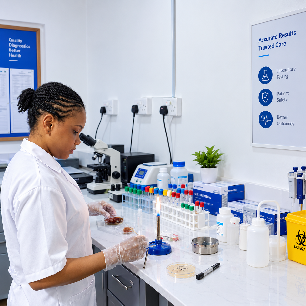 Laboratory technician at work in the Reene laboratory